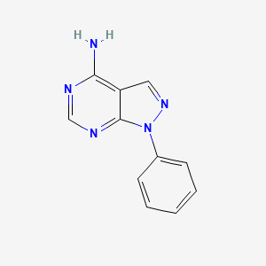 molecular formula C11H9N5 B1677961 4-Amino-1-phenylpyrazolo(3,4-d)pyrimidine CAS No. 5334-30-5