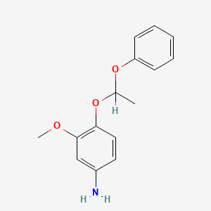 B1677970 p-Phenetidine, 3-methoxy-alpha-phenoxy- CAS No. 15382-86-2