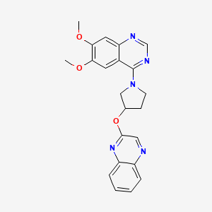 molecular formula C22H21N5O3 B1677981 6,7-Dimethoxy-4-(3-quinoxalin-2-yloxypyrrolidin-1-yl)quinazoline CAS No. 927691-21-2