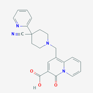 molecular formula C22H20N4O3 B1677984 1-((4-cyano-4-(pyridin-2-yl)piperidin-1-yl)methyl)-4-oxo-4H-quinolizine-3-carboxylic acid CAS No. 1144504-35-7