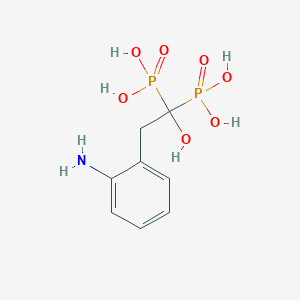 molecular formula C8H13NO7P2 B1677987 [2-(2-Aminophenyl)-1-hydroxy-1-phosphonoethyl]phosphonic acid CAS No. 427899-21-6