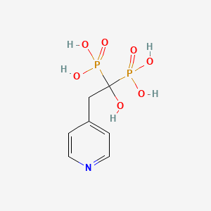 molecular formula C7H11NO6P2 B1677990 (1-Hydroxy-2-(pyridin-4-yl)ethylidene)bis(phosphonic acid) CAS No. 105462-25-7