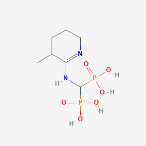 molecular formula C7H16N2O6P2 B1677992 {[(3-Methyl-3,4,5,6-tetrahydropyridin-2-yl)amino](phosphono)methyl}phosphonic acid CAS No. 117591-73-8