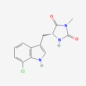 molecular formula C13H12ClN3O2 B1678003 (5r)-5-[(7-氯-1h-吲哚-3-基)甲基]-3-甲基咪唑烷-2,4-二酮 CAS No. 852391-19-6