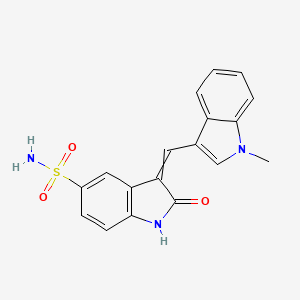 3-[(1-methyl-3-indolyl)methylidene]-2-oxo-1H-indole-5-sulfonamide