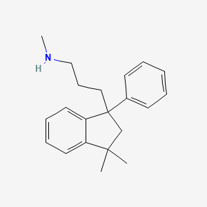 molecular formula C21H27N B1678108 3,3-Dimethyl-1-(3-methylaminopropyl)-1-phenylindan CAS No. 21489-22-5