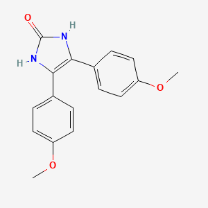 molecular formula C17H16N2O3 B1678136 4,5-Bis(4-methoxyphenyl)-1,3-dihydroimidazol-2-one CAS No. 71727-40-7