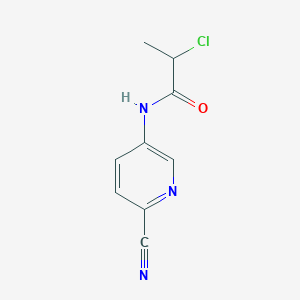 molecular formula C9H8ClN3O B1678141 2-chloro-N-(6-cyanopyridin-3-yl)propanamide CAS No. 1112994-35-0