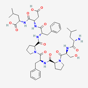 molecular formula C47H66N8O12 B1678142 Leucyl-seryl-prolyl-phenylalanyl-prolyl-phenylalanyl-aspartyl-leucine CAS No. 142606-55-1