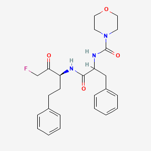 molecular formula C26H33FN4O4 B1678144 Morpholine urea-phenylalanyl-homophenylalanine methyl fluoride CAS No. 148504-23-8