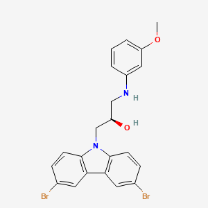 molecular formula C22H20Br2N2O2 B1678152 (R)-1-(3,6-dibromo-9H-carbazol-9-yl)-3-(3-methoxyphenylamino)propan-2-ol CAS No. 1235481-43-2