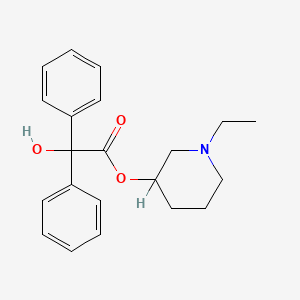 molecular formula C21H25NO3 B1678210 N-Ethyl-3-piperidyl benzilate CAS No. 3567-12-2