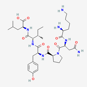 molecular formula C36H58N8O9 B1678232 Lysyl-asparaginyl-prolyl-tyrosyl-isoleucyl-leucinol CAS No. 85213-84-9