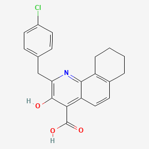 molecular formula C21H18ClNO3 B1678263 2-(4-Chlorobenzyl)-3-hydroxy-7,8,9,10-tetrahydrobenzo(H)quinoline-4-carboxylic acid CAS No. 851546-61-7