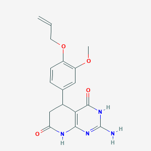 molecular formula C17H18N4O4 B1678266 2-Amino-5-(3-methoxy-4-prop-2-enoxyphenyl)-1,5,6,8-tetrahydropyrido[2,3-d]pyrimidine-4,7-dione CAS No. 878437-15-1