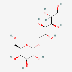 molecular formula 6-O-α-D-Glucopyranosyl-D-sorbitol: C12H24O11; 1-O-α-D-Glucopyranosyl-D-mannitol dihydrate: C12H24O11.2H2O<br>C12H24O11 B1678288 Isomalt CAS No. 64519-82-0