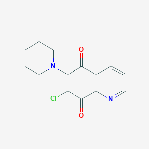 molecular formula C14H13ClN2O2 B1678310 6-Piperidino-7-chloro-5,8-dihydroquinoline-5,8-dione CAS No. 86811-36-1