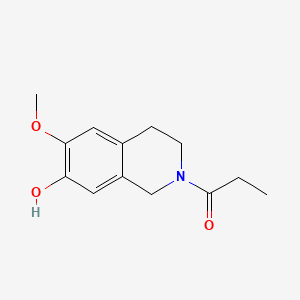 molecular formula C13H17NO3 B1678322 1-(7-Hydroxy-6-methoxy-3,4-dihydroisoquinolin-2(1H)-yl)propan-1-one CAS No. 1032822-42-6