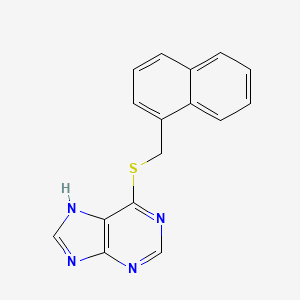 molecular formula C16H12N4S B1678329 6-((Naphthalen-1-ylmethyl)thio)-7H-purine CAS No. 313984-77-9