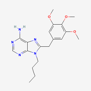 molecular formula C19H25N5O3 B1678333 9-Butyl-8-(3,4,5-trimethoxybenzyl)-9H-purin-6-amine CAS No. 352519-21-2