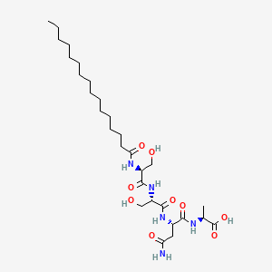 molecular formula C29H53N5O9 B1678356 Palmitoyl tetrapeptide CAS No. 90877-69-3
