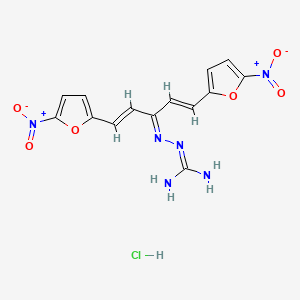 molecular formula C14H12N6O6.ClH<br>C14H13ClN6O6 B1678374 Nitrovin hydrochloride CAS No. 2315-20-0