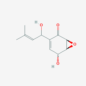 molecular formula C11H14O4 B1678377 (1s,5r,6s)-5-Hydroxy-3-(1-hydroxy-3-methylbut-2-en-1-yl)-7-oxabicyclo[4.1.0]hept-3-en-2-one CAS No. 31298-54-1