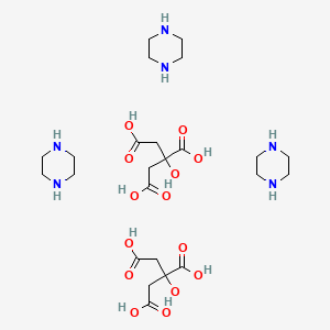 molecular formula C24H46N6O14 B1678403 哌嗪-2-羟基-1,2,3-丙烷三羧酸盐 (3:2) CAS No. 144-29-6