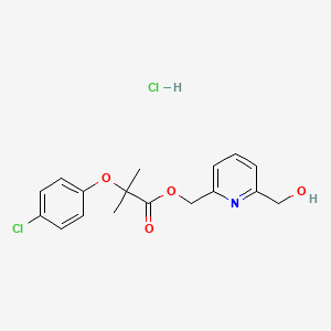 molecular formula C17H19Cl2NO4 B1678449 [6-(HYDROXYMETHYL)-2-PYRIDYL]METHYL 2-(4-CHLOROPHENOXY)-2-METHYLPROPIONATE HYDROCHLORIDE CAS No. 21550-30-1