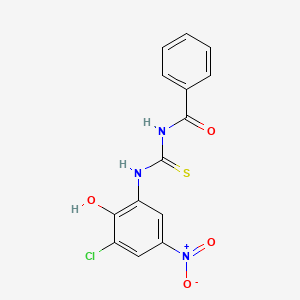 B1678487 N-[(3-chloro-2-hydroxy-5-nitrophenyl)carbamothioyl]benzamide CAS No. 53501-41-0