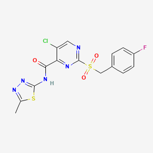 molecular formula C15H11ClFN5O3S2 B1678500 PK11007 