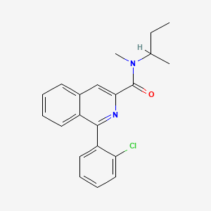 molecular formula C21H21ClN2O B1678501 1-(2-Chlorophenyl)-N-methyl-N-(1-methylpropyl)-3-isoquinolinecarboxamide CAS No. 85532-75-8