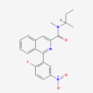 molecular formula C21H20FN3O3 B1678503 1-(2-Fluoro-5-nitrophenyl)-N-methyl-N-(1-methylpropyl)-3-isoquinolinecarboxamide CAS No. 107257-28-3