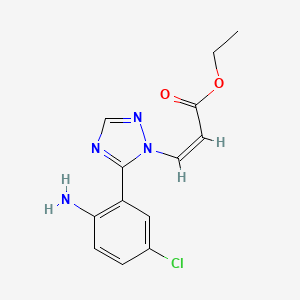 molecular formula C13H13ClN4O2 B1678506 ethyl (Z)-3-[5-(2-amino-5-chlorophenyl)-1,2,4-triazol-1-yl]prop-2-enoate CAS No. 528893-52-9