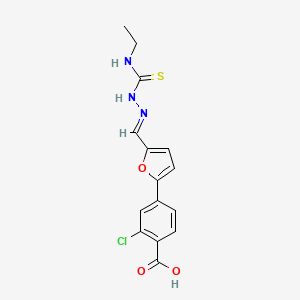 molecular formula C15H14ClN3O3S B1678510 2-chloro-4-[5-[(E)-(ethylcarbamothioylhydrazinylidene)methyl]furan-2-yl]benzoic acid CAS No. 592474-91-4