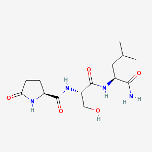 molecular formula C14H24N4O5 B1678536 Pyroglutaminyl-seryl-leucinamide CAS No. 73684-80-7