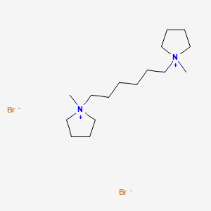 molecular formula C16H34BrN2+ B1678553 Pyrrolidinium, 1,1'-hexamethylenebis(1-methyl-, dibromide CAS No. 13118-09-7