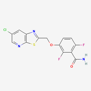 molecular formula C14H8ClF2N3O2S B1678574 3-((6-氯噻唑并[5,4-b]吡啶-2-基)甲氧基)-2,6-二氟苯甲酰胺 CAS No. 951120-33-5