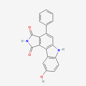 molecular formula C20H12N2O3 B1678585 9-羟基-4-苯基吡咯并[3,4-C]咔唑-1,3(2H,6H)-二酮 CAS No. 622864-54-4