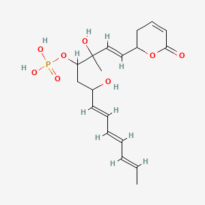 molecular formula C19H27O8P B1678586 [(1E,7E,9E,11E)-3,6-dihydroxy-3-methyl-1-(6-oxo-2,3-dihydropyran-2-yl)trideca-1,7,9,11-tetraen-4-yl] dihydrogen phosphate CAS No. 87860-37-5