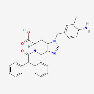 molecular formula C29H28N4O3 B1678601 1-((4-Amino-3-methylphenyl)methyl)-5-(2,2-diphenylacetyl)-4,5,6,7-tetrahydro-1H-imidazo(4,5-c)pyridine-6-carboxylic acid CAS No. 114785-12-5