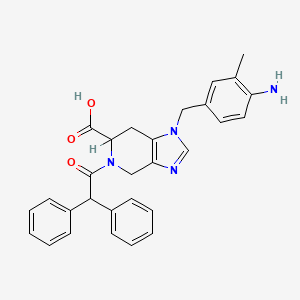 B1678601 1-[(4-amino-3-methylphenyl)methyl]-5-(2,2-diphenylacetyl)-6,7-dihydro-4H-imidazo[4,5-c]pyridine-6-carboxylic acid CAS No. 114785-12-5