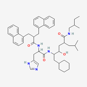 B1678604 6-cyclohexyl-4-hydroxy-5-[[3-(1H-imidazol-5-yl)-2-[[3-naphthalen-1-yl-2-(naphthalen-1-ylmethyl)propanoyl]amino]propanoyl]amino]-N-(2-methylbutyl)-2-(2-methylpropyl)hexanamide CAS No. 128139-14-0
