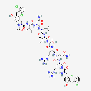 molecular formula C77H108Cl4N18O17 B1678612 Ac-(3-(2,6-Dichlorobenzyl)tyr(27,36)-D-thr(32))-neuropeptide Y (27-36) amide CAS No. 146999-93-1