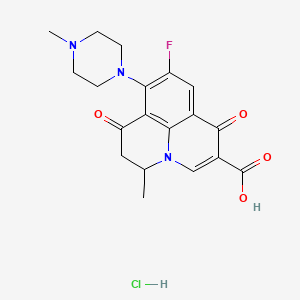 molecular formula C19H21ClFN3O4 B1678614 9-Fluoro-6,7-dihydro-5-methyl-8-(4-methyl-1-piperazinyl)-1,7-dioxo-1H,5H-benzo(ij)quinolizine-2-carboxylic acid CAS No. 108405-58-9