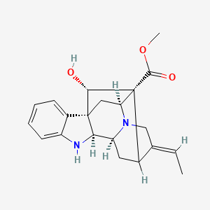 molecular formula C21H24N2O3 B1678630 9,20-Didehydro-17-hydroxy-22-norajmalan-16-carboxylic acid methyl ester CAS No. 4835-69-2