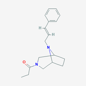 molecular formula C18H24N2O B167864 8-Cinnamyl-3-propionyl-3,8-diazabicyclo(3.2.1)octane CAS No. 1798-69-2