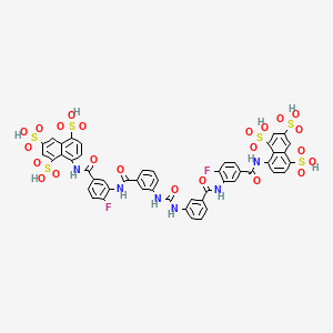 molecular formula C49H28F2N6Na6O23S6 B1678651 8-[[4-Fluoro-3-[[3-[[3-[[2-fluoro-5-[(4,6,8-trisulfonaphthalen-1-yl)carbamoyl]phenyl]carbamoyl]phenyl]carbamoylamino]benzoyl]amino]benzoyl]amino]naphthalene-1,3,5-trisulfonic acid CAS No. 104869-26-3