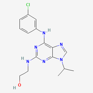 molecular formula C16H19ClN6O B1678657 2-(2-Hydroxyethylamino)-6-(3-chloroanilino)-9-isopropylpurine CAS No. 212779-48-1