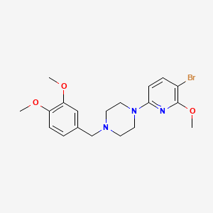 molecular formula C19H24BrN3O3 B1678658 1-(5-Bromo-6-methoxypyridin-2-yl)-4-[(3,4-dimethoxyphenyl)methyl]piperazine CAS No. 476322-70-0